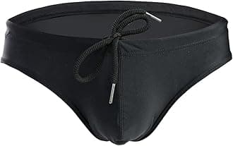 Mens Solid Swim Briefs Drawstring Bikini Sport Swimsuit