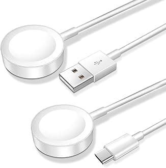 𝟐𝟎𝟐𝟔 𝐔𝐩𝐠𝐫𝐚𝐝𝐞𝐝 Magnetic Charging Cable for Apple Watch Charger,[USB C Port] Wireless Charging Cable Compatible with iWatch Series Ultra/10/9/8/7/6/SE/SE2/5/4/3/2[3.9FT/1.2M],White