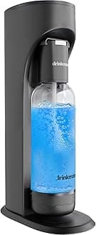Drinkmate OmniFizz Sparkling Water and Soda Maker, Carbonates Any Drink, CO2 Cylinder Not Included (Matte Black)