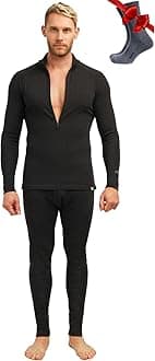 Merino.tech Merino Wool Base Layer Mens Set - Heavyweight, Midweight, Lite Merino Wool Thermal Underwear For Men Top, Bottom