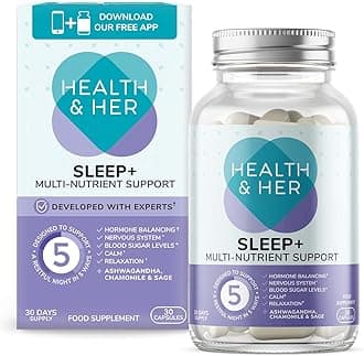 Health & Her Natural Sleep+ Supplement - Designed to Support a Relaxing and restful Sleep – Contains Natural Ingredients Including Vitamins B6 and Magnesium - 30 Tablets…