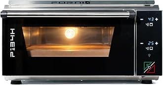Effeuno P134H 509 Pro Electric Pizza Oven - Portable Countertop Oven for Neapolitan Pizza Making - 509°C Max Temp - Includes Biscotto Clay Stone - 230V 13A plug - Digital Touch Screen Display