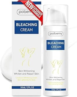 Skin Bleaching Cream, Dark Spot Remover for Face, Intimate Areas & Body, Vitamin C Lightening for Underarms, Knees, Elbows, Inner Thighs, Bikini Line – Sensitive Skin Lightening Cream- 1.7FL OZ