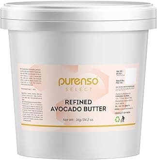 Purenso Select - Refined Avocado Butter, 1Kg I Great for Dry Skin, DIY Lip Balm, Body Butter, Lotion, and Soap