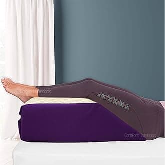 Leg Rest Wedge Pillow - Memory Foam Clinical Therapeutic Grade Post Surgery Bed Rest Recovery Leg Back Hip Pain Circulation Elevating Leg Pillow COLOUR: Purple