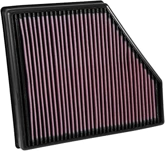 Engine Air Filter: High Performance, Premium, Washable, Replacement Filter: Compatible with 2016-2019 Chevy Camaro (SS, ZL1) V8, 33-5047