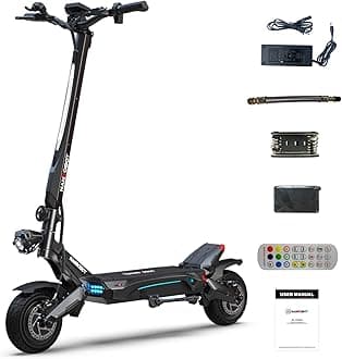 NANROBOT Electric Scooter Adults 50mph Dual Motor Electric Scooter with Suspension 80Miles Range Fast Sports Escooter Folding 10" Off Road Tires 330LBS Max Load Complies with UL2272 Certification