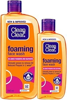 Foaming face wash for oily skin, removes 99.8% pimple causing germs, Home & travel combo pack offer- Buy 240ml Get 100ml Free