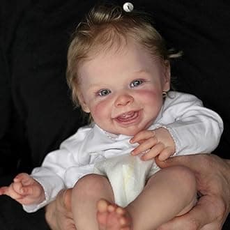 Zero Pam Smiling Reborn Dolls Boy 20 in Realistic Newborn Baby Dolls That Look Real 3D Painting Silicone Reborn Baby Dolls with Blonde Hair Baby Girls Toys