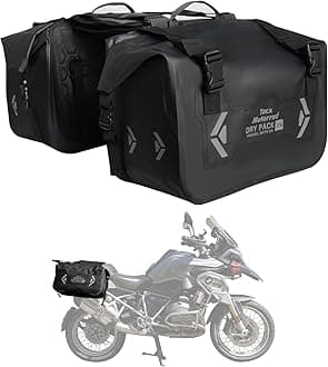 - Motorcycle Saddle Bags Tail Bag, 60L(30L*2) Roll-top Waterproof Motor Detachable Side Trunk Bag, Motor Panniers Luggage Bag for Motorcy