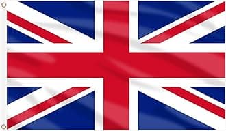 AhfuLife British Flags 3x5 Ft 4 PCS, Union Jack Flags for Outside - Double Side with Brass Eyelets United Kingdom Flag for World Cup Party Decorations, Bar Garden Street Decoration Indoor Outdoor