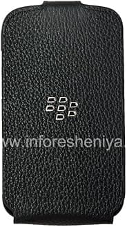BlackBerry ACC-50707-301 Leather Flip Shell for Rim BlackBerry Q10 - Retail Packaging - Black