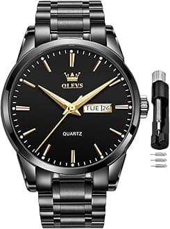 Watches for Men Business Dress Diamond Analog Quartz Big Face Luxury Classic Stainless Steel Waterproof Luminous Two Tone Wristwatch