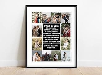 Wood One Pinch Customised Photo Collage Rectangular Frame for Friends - Wall Mount Personalized for Boyfriend, Wedding Photo Collage (12x18), Black