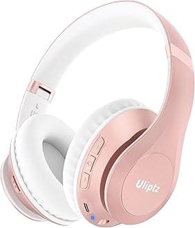 Wireless Bluetooth Headphones, 65H Playtime, 6EQ Sound Modes, HiFi Stereo Over Ear Headphones with Microphone, Foldable Bluetooth 6.0 Headphone for Travel/Office/Cellphone/PC (Rose Gold)