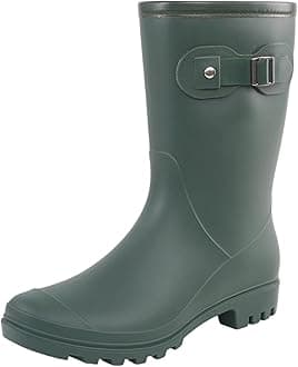 Women's Mid Calf Rain Boots Waterproof Fashion Garden Shoes Anti-slipping Rainboots For Women Comfortable Insole Light Rain Shoes