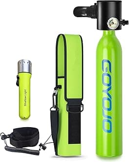 0.5L Mini Tank Dive Scuba, 5-10 Minutes Underwater Breath Device Portable Diving Cylinder Oxygen Tank Kits, Reusable Pony Bottle, Underwater Diving Breathing Training, 10M Deepest Water (GREEN)