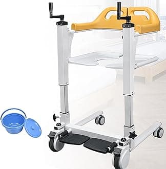 Imove Patient Lift and Transfer Chair, Multifunctional Wheelchair Shower Chair with Wheels and Folding Pedal, Multifunctional Nursing Wheelchair for Nursing Paralyzed Elderly,Disabled People