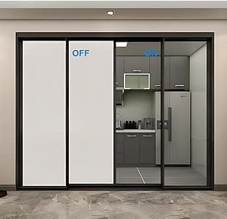 (47.5" x 78.5") Window Privacy Film | PDLC Switchable, Window Film | Smart Film for Windows and Home Office Window | Adhesive Privacy Film | Heat Insulation UV Blocking - Clear to Opaque