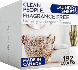 Fragrance Free Laundry Detergent Sheets - Laundry Soap - Ultra Concentrated, Recyclable Packaging, Stain Fighting - Fragrance Free, 192 Pack