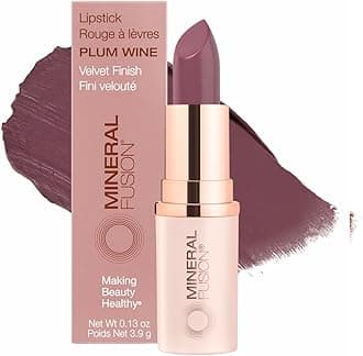 Long-Lasting Lipstick, Vivid & Smudge-Free Lip Color with Avocado Oil, Cocoa Seed Butter, Free of FD&C Dyes, Paraben and Gluten, Plum Wine