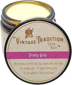 Vintage Tradition Pretty Girly Tallow Balm, 100% Grass-Fed, 2 Oz by Vintage Tradition