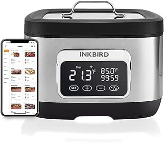 – ISV-500W All-In-One Sous Vide Cooker 700 Watts Wi-Fi Sous Vide Machine Accurate Temperature and Time Control 3D Water Circulation Heating with Low Water Level Alarm Ultra Quiet