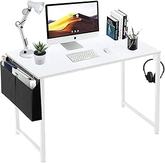 Lufeiya47 inch White Office Computer Desk - Modern Simple Student Study Table for Home Office Bedroom Writing DeskThe Forest Stewardship Council