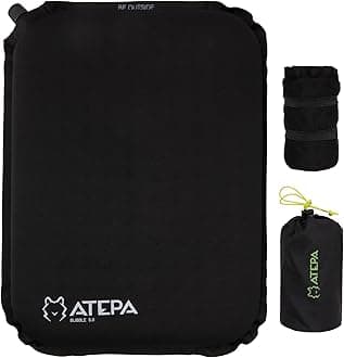 ATEPA Inflatable Seat Cushion, Self-Inflating Portable Stadium Airplane Travel Foam Cushion Pad for Camping, Sports Events, Outdoor