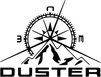 BIRD'S MIND Compass Stickers Compatible with Duster Renault Car Back Sides Bumper Decal Black Vinyl L x H 20.00 cm x 15.00 cm (Black)