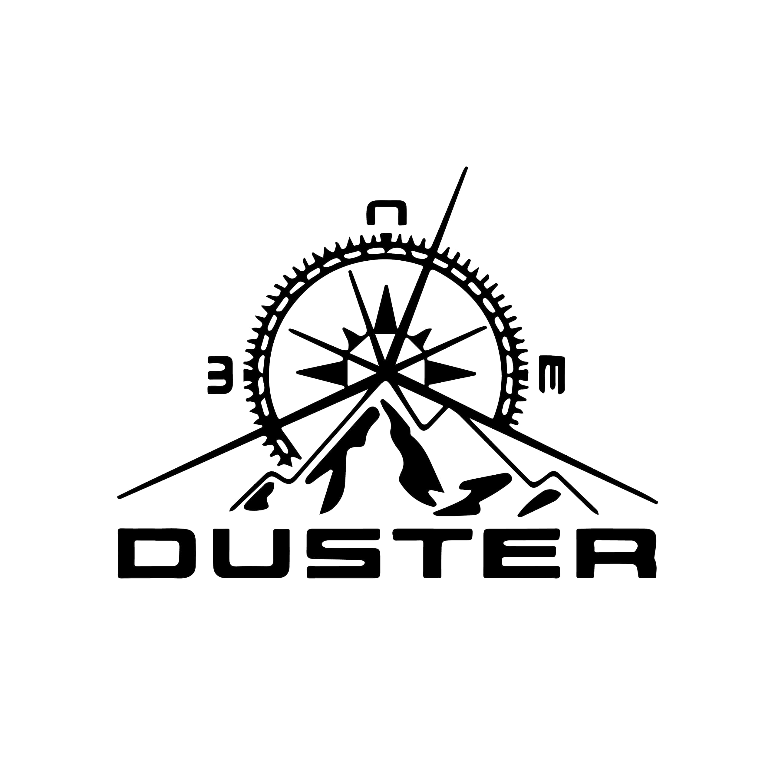 BIRD'S MIND Compass Stickers Compatible with Duster Renault Car Back Sides Bumper Decal Black Vinyl L x H 20.00 cm x 15.00 cm (Black)