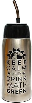 Mate Green Yerbomos 4.0 Black 580 ml for Yerba Mate Tea 580 ml, a Portable Accessory for Yerba Mate, Works Like a Thermos Flask with a Water Bottle and Holds The Water, Silver-Black, 13308