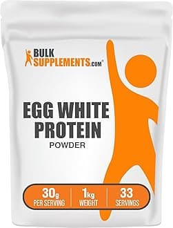 COM Egg White Protein Powder - Albumin Powder, Egg White Powder - Lactose Free & Dairy Free Protein Powder - Unflavored & Gluten Free, 30g per Serving, 1kg (2.2 lbs)