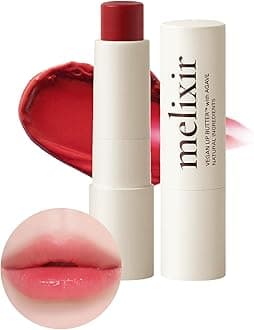 Melixir (Official Melixir) Vegan Lip Butter #03 Red Velvet (12 Colors), Tinted Lip Cream, Natural Color, Smooth Finish, Moisturizing Lip Care with Shea Butter, for Sensitive and Dry Lips, Bee Free