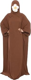khalat Muslim Prayer Dress, Abaya, Solid One-Piece Hooded Abaya Dress for Women, Long Maxi Dress, Islamic Dubai Jilbab