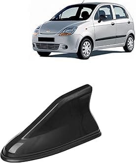 KINGSWAY® Shark Fin Car Antenna Compatible with Chevrolet Spark (Year 2007-2016), Universal Size Car Radio FM AM, Waterproof ABS Body, Easy Replacement, 1 Piece, Black Color