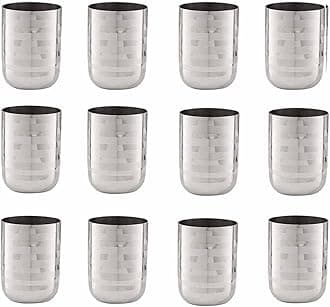 Neelam Stainless Steel 7.5 22G Diamond Royal Glass, 400 ml, Silver, Set of 12