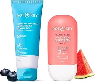 Dot & Key Ceramides & Hyaluronic Skin Barrier Repair + Face Cream-100g & Dot & Key Watermelon Cooling Sunscreen Spf 50 Pa+++ - 50g | For Normal Skin | Skin Care Combo | For Women & Men