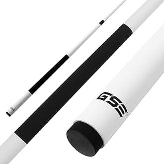 GSE Games & Sports Expert 58" 2-Piece Fiberglass Graphite Composite Billiard Pool Cue Stick for Men/Women, Billiard Cue Stick for House or Commercial/Bar Use (Matte White, 19oz)