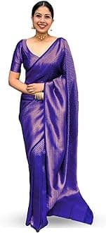 Women's Pure Kanjivaram Soft Silk Saree for Wedding With Blouse Piece (DevRatna Paithani)