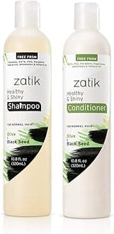 Naturals - Healthy & Shiny Shampoo + Conditioner set, with Olive and Black Seed, Voluminizing and Safe for Color Treated Hair - one of each 10.80 fl oz (packaging may vary)