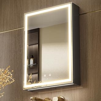 KWW LED Lighted Bathroom Medicine Cabinet with Sockets & USBs, Defogger, Dimmable, 3 Color Light Makeup Mirror, Easy to Install, Wall Mounted Cabinet (Left hinge-20 * 28)
