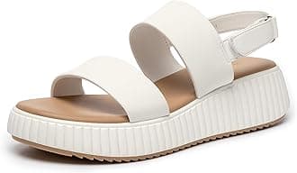 Rihero Women's Platform Wedge Sandals Comfortable Open Toe Ankle Strap Summer Beach Footbed Sandals