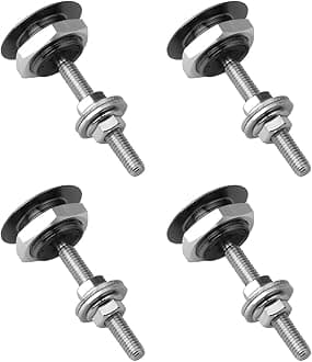 4PCS Universal Vehicle Hood Pins, Quick Release License Plate Lock Clip, Push Button Bonnet Kit, Aluminum Alloy Quick Latch Lock for Auto Bumper, Diameter 1.18 inch Fits Most Cars (Black)