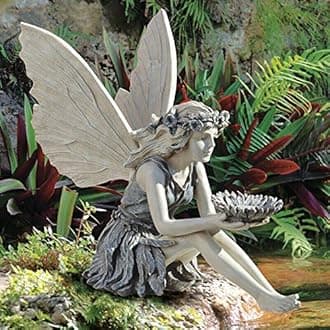 Garden Angel Sculpture - Sitting Fairy Statue Resin Craft Garden Lawn Yard Art Patio Home Art Ornaments Outdoor Decorations Gifts~16x11x9.5cm