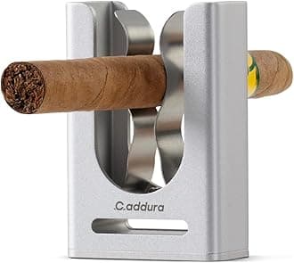 Magnetic Cigar Holder - Ultimate Golf Accessory for Cigar Lovers, Magnetic Grip and Loop Strap for Golf Cart, Adjustable Clip (30-60 Ring Gauge), Aluminum Alloy, For Golfing, Grilling, Fishing (Meduim Silver)