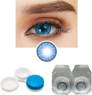 SOFT EYE Sky Blue Monthly Contact Lens With Case And Solution. (Sky Blue)