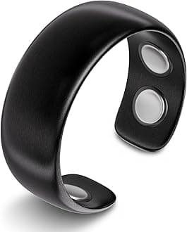Magnetic Ring - Elegant Stainless Steel Ring - Magnet Rings for Men (Black | Size: 10)