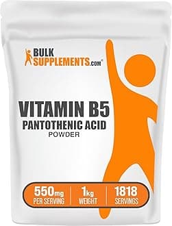 BULKSUPPLEMENTS.COM Vitamin B5 Powder - Vitamin B Powder - Pantothenic Acid 500mg - B5 Vitamins - Vitamin B5 Pantothenic Acid - B5 Supplement - 500mg per Serving (5 Kilograms 11 lbs)