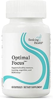 Optimal Focus, Stimulant-Free and Caffeine-Free Nootropic Support for Memory and Focus, with Choline, DHA from Algae, American Ginseng, Vegan and Vegetarian (60 Capsules)